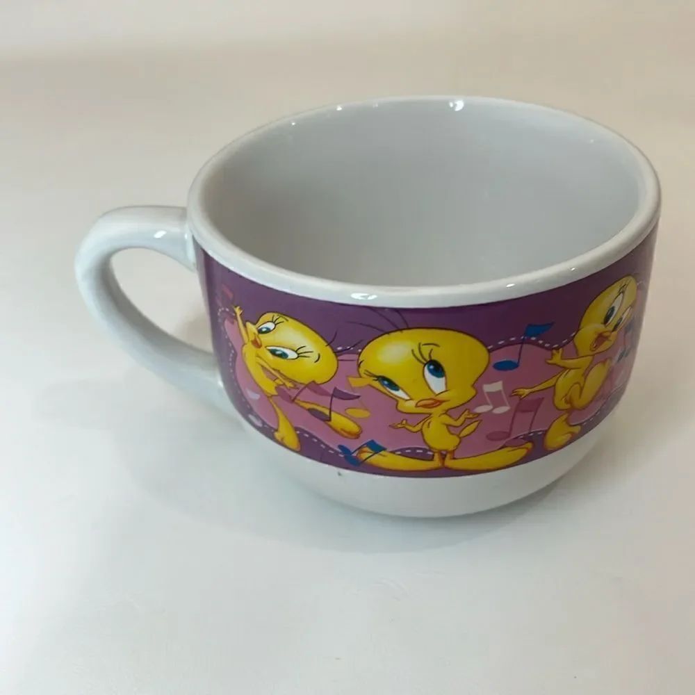Tweety Bird Mug Looney Tunes Rare Vintage Collectible Dancing Musical Notes